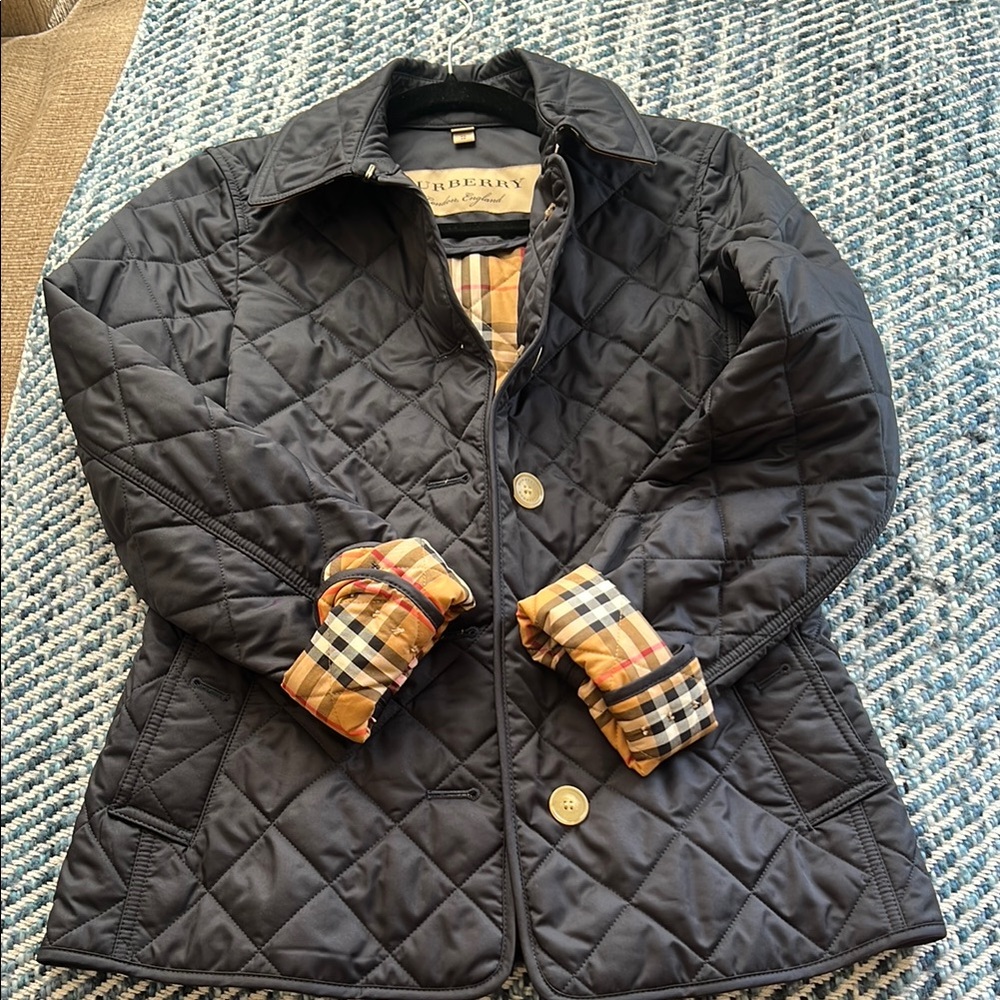 Burberry Women's Quilted Navy Jacket